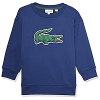 Lacoste Kids' Embroidered Croc Crewneck Fleece Sweatshirt