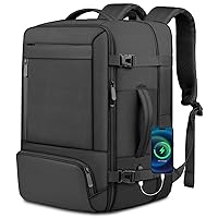 Travel Backpack, 50L Large Backpack for Men, Carry On Backpack Flight Approved, Expandable Water Resistant Suitcase Luggage Heavy Duty Big Bag Fits 17 Inch Laptop with USB Charing Port, Black
