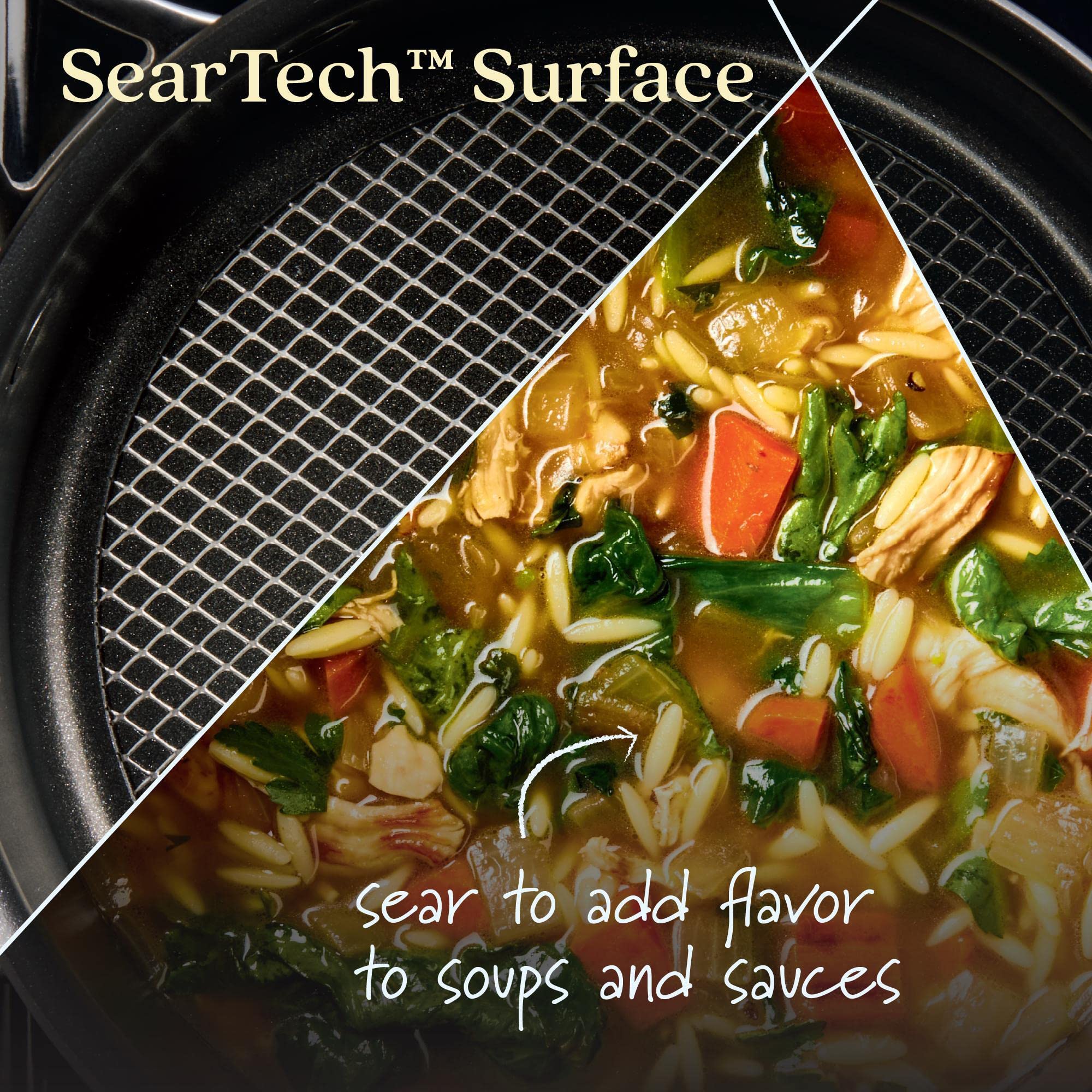 Anolon X SearTech Aluminum Nonstick Cookware Saucepan with Lid, 3-Quart, Super Dark Gray