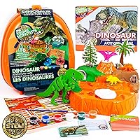 Dinosaur Adventure Pack by Horizon Group USA, STEM Kit, 16 Educational Activities, Includes Reusable Backpack, DIY Foam Dinosaur & Fossils, 42-Piece Card Game & More