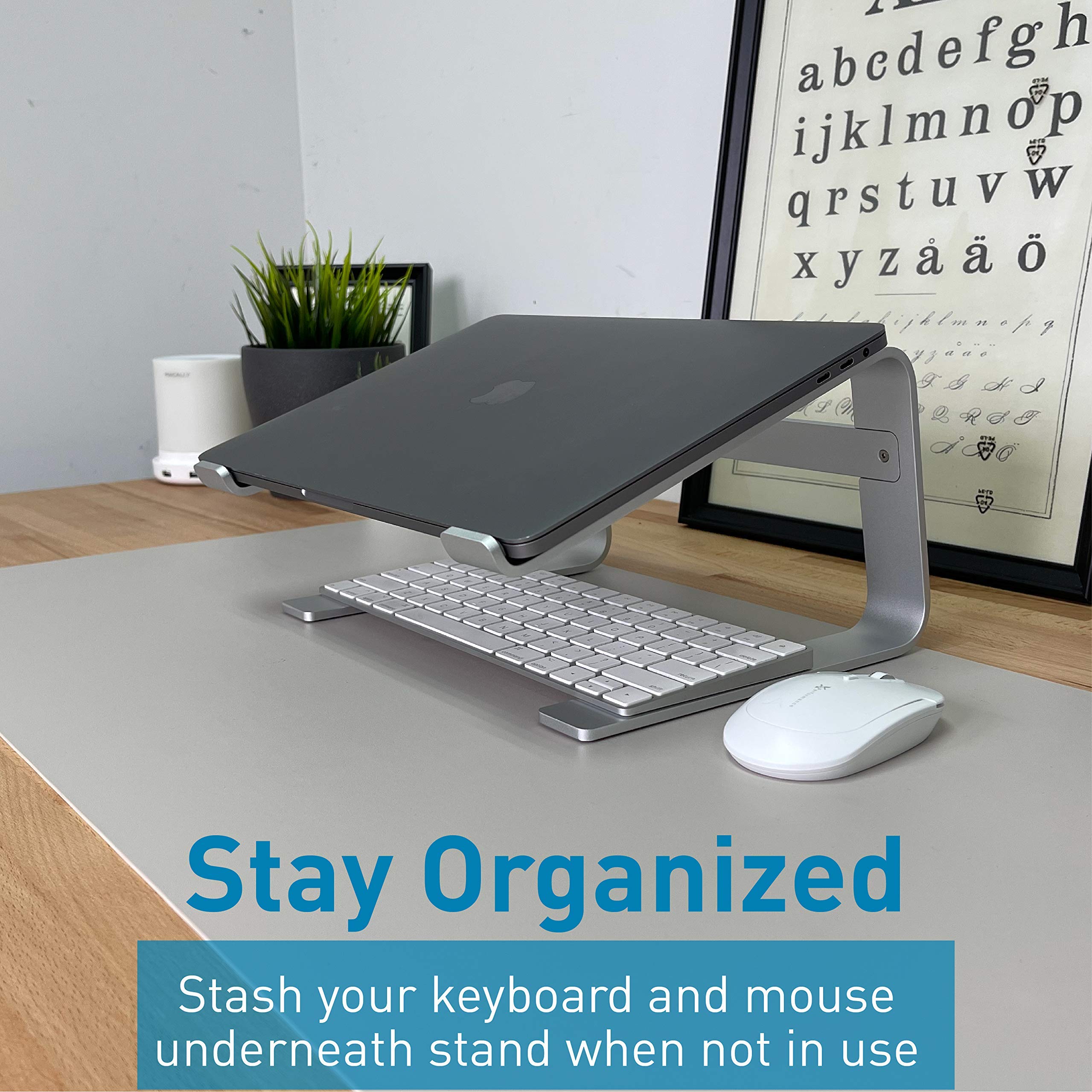 Small Bluetooth Mac Keyboard, Wireless Bluetooth Mouse and Ergonomic Laptop Stand, Amazing College Student Gift