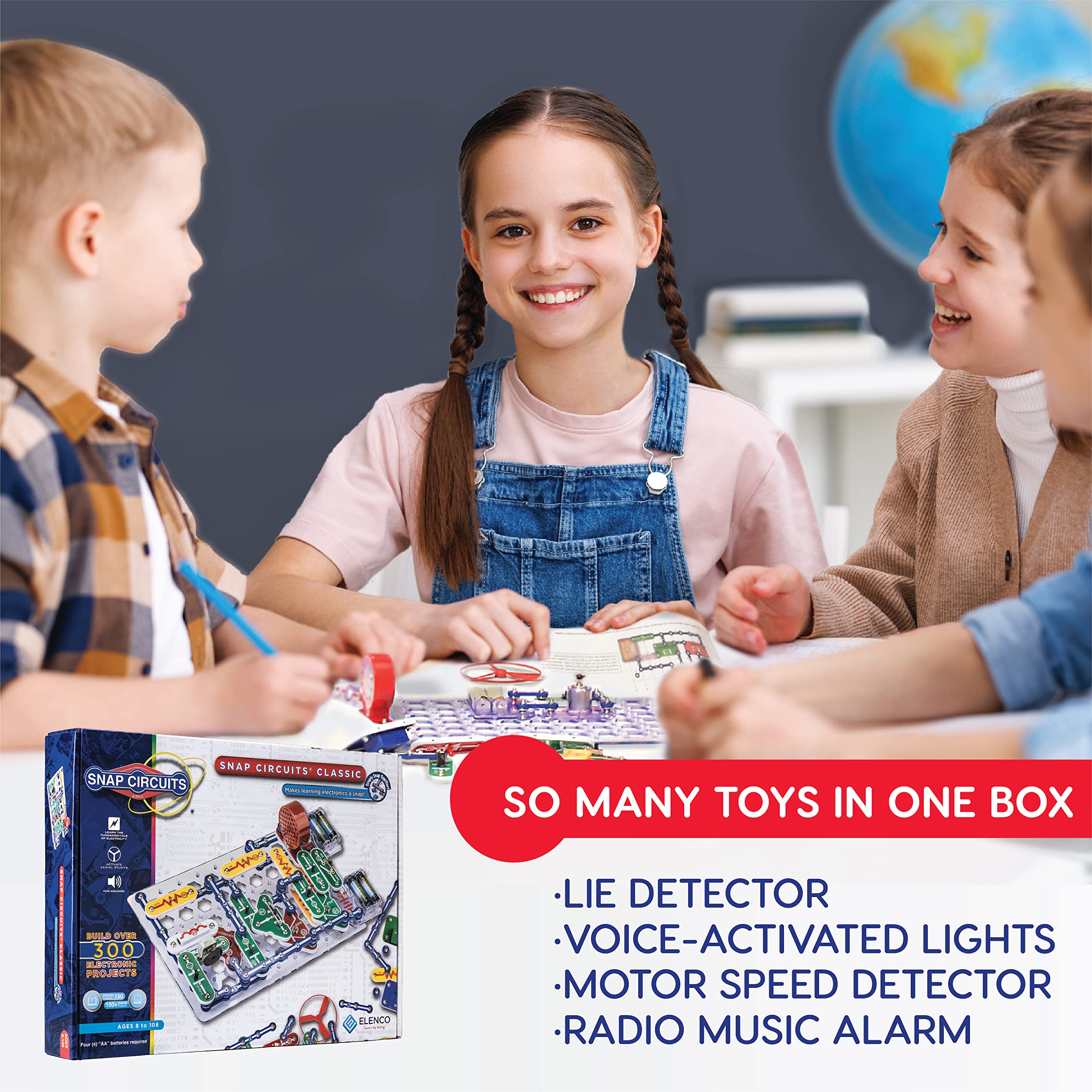 Snap Circuits Classic SC-300 Electronics Exploration Kit | Over 300 Projects | Full Color Project Manual | Snap Circuits Parts | STEM Educational Toy for Kids 8+ 2.3 x 13.6 x 19.3 inches