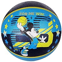 Disney Mickey Mouse Basketball Size 6, Team Mickey Design Indoor and Outdoor Game Youth Sports Ball for Boys and Girls, Blue