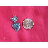 Milagro Lot - 25 Type I Sacred Heart Pewter Mexican Milagros Charms