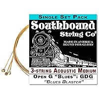 Acoustic Medium 3-String Cigar Box Guitar Strings - Low Open G (GDG)