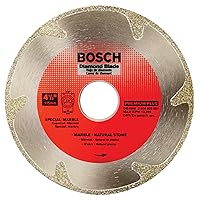 BOSCH DB4568 4-1/2 In. Premium Plus Continuous Rim Diamond Blade with 5/8 In., 7/8 In. Arbor for Clean Cut Dry Cutting Applications in Marble