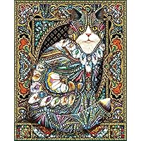White Mountain Puzzles Jeweled Cat 1000 Piece Puzzle