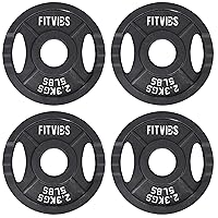 Signature Fitness Standard 1-Inch Cast Iron Plate Weight Plate for Strength Training and Weightlifting