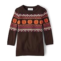 The Children's Place Baby Girls' One Size and Toddler Pumpkin, Fall Sweater Dress