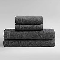Calvin Klein - Queen Sheets, Luxuriously Soft Home Decor, Modern Cotton Melange Jersey Bedding Set (Gunmetal/Grey/Heather, Queen)