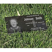 Personalized Memorial Plaque for Humans,Customized Engraved Gravestone, Memorial Stone for Lost Loved One,Graveside Ornament, Temporary Grave Marker for Cemetery Decoration (for Humans)