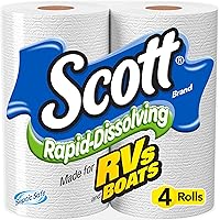 Scott Rapid-Dissolving Toilet Paper, Bath Tissue for RV & Boats , 4ct packs X 12= 48 rolls