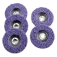 S SATC Strip Discs 5 Pack Abrasive Stripping Wheel Purple for Angle Grinder Grinders Power Tools for Clean and Remove Paint Rust and Oxidation(4-1/2'' x 7/8'')