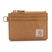 Carhartt Women's Casual Card Keeper Wallets, Nylon Duck Zippered Brown, One Size