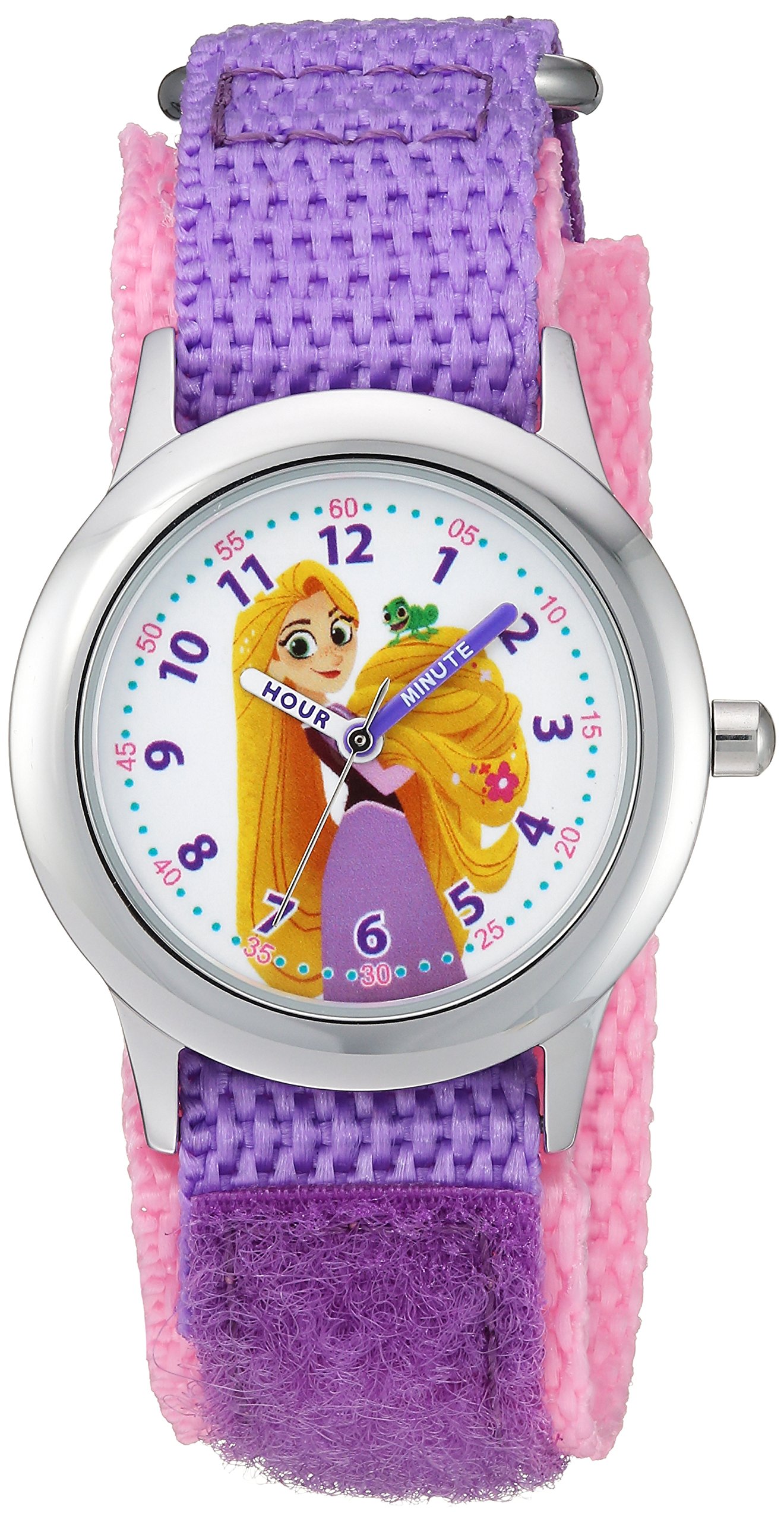 Disney Princess Kids' Stainless Steel Time Teacher Analog Quartz Nylon Strap Watch