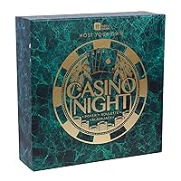 Talking Tables Casino Night Game Kit - Play Poker, Blackjack, Roulette - Gambling Set for Adults, Gifts for Him - Contains Game Mat, Chips, Play Money, Balls, Playing Cards (Host-Casino-V2)