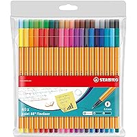 Fineliner - STABILO point 88 - Wallet of 40 - Assorted colors