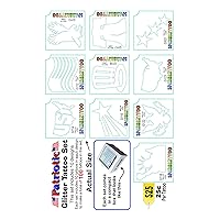 Ruby Red Paint, Inc. 100 Pack 100 Patriotic Themed Glitter Tattoo Stencils