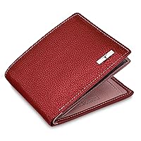 Kyle Leather Wallet for Men, Red/Pink, Contemporary