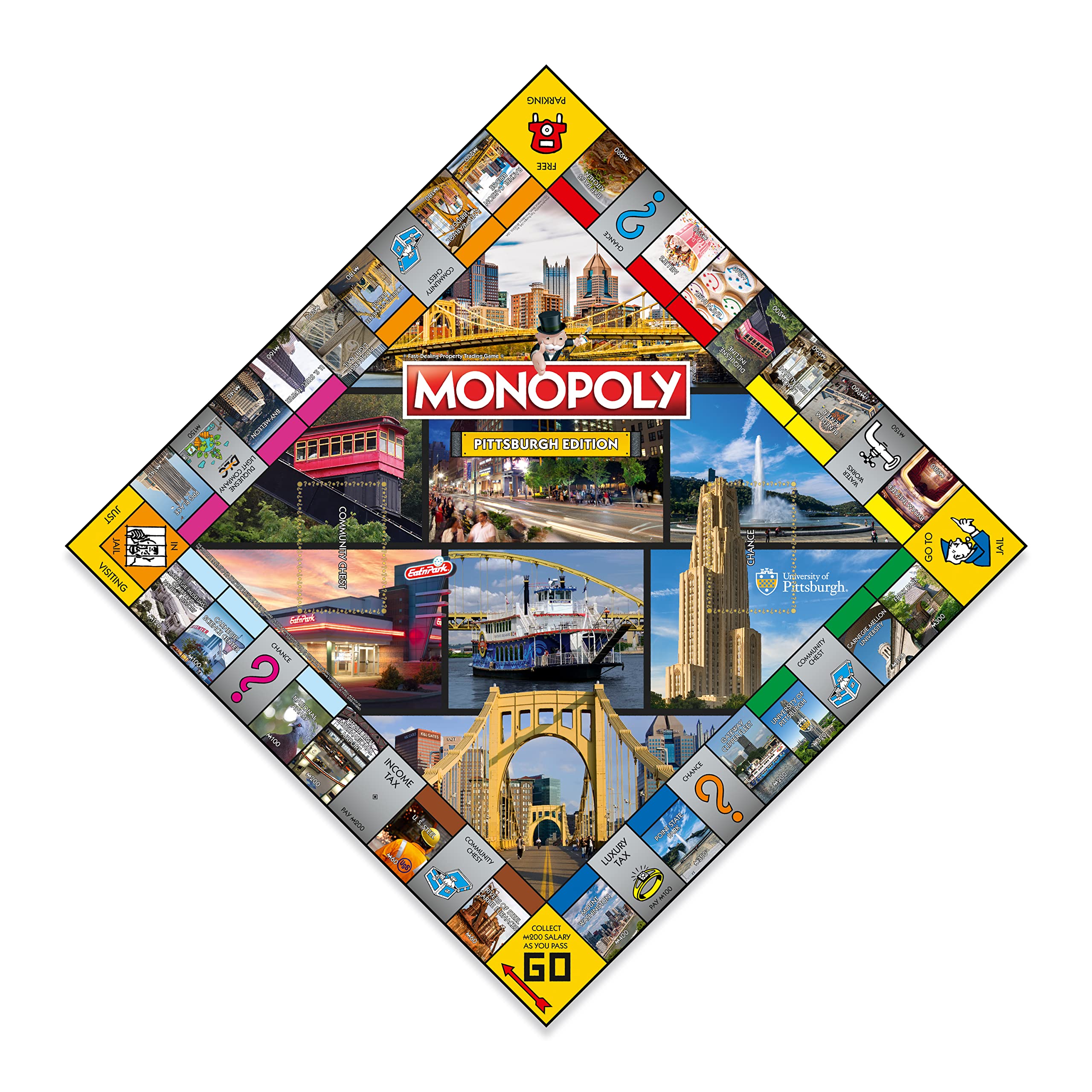 Pittsburgh Monopoly, Family Board Game for 2 to 6 Players, Board Game for Kids Ages 8 and Up