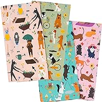 Spring Cat and Dog Kitchen Towel Set Dog Mom Gifts for Gardeners and Plant Lovers (4 Towels)