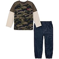 Kids Headquarters boys 2-piece Long Sleeve Tee & Pant Set, Everyday Casual Wear, Comfortable Fit2 Pieces Pant Set