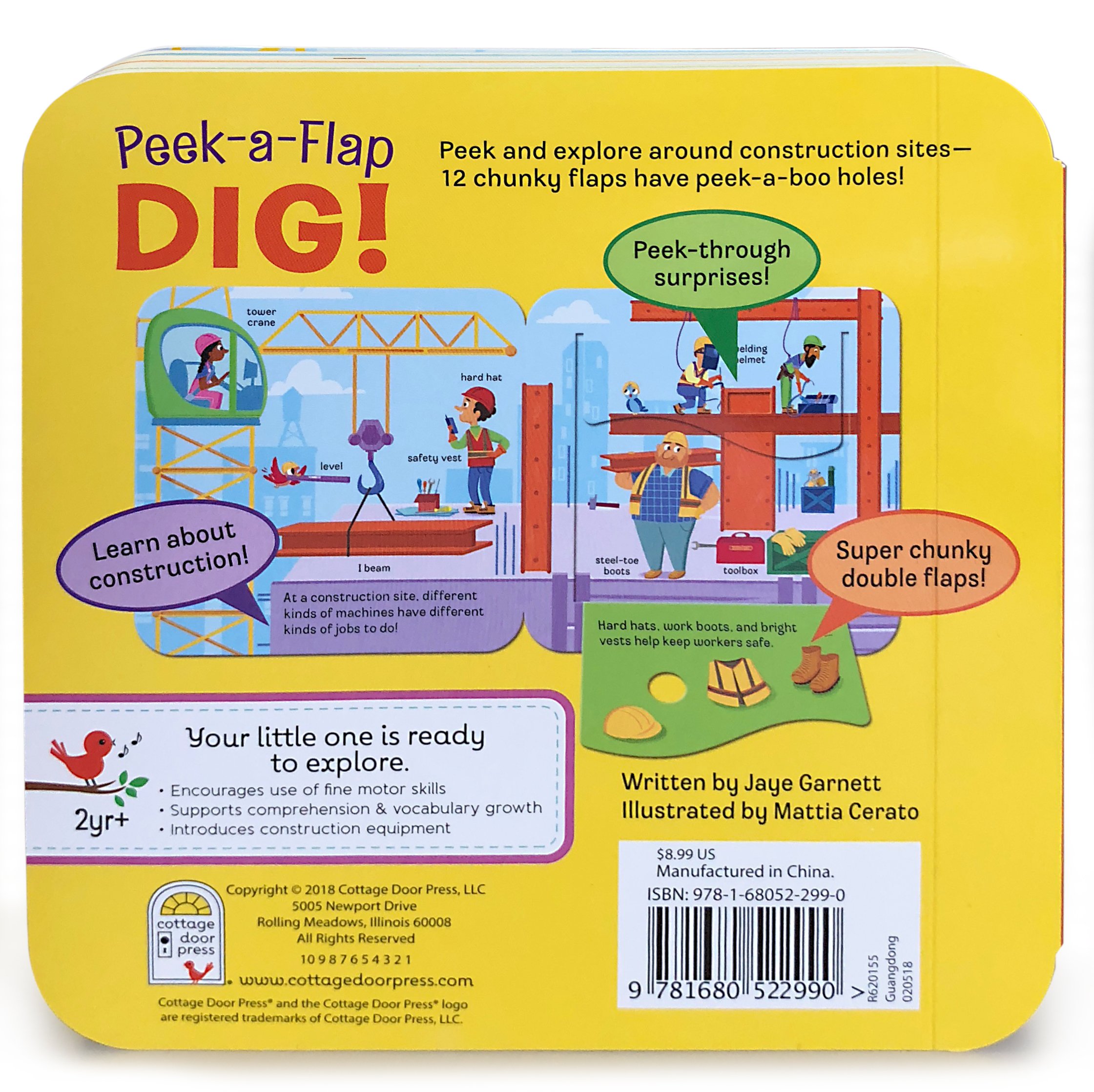 Peek-a-Flap Dig! - Construction Lift-a-Flap Board Book for Babies and Toddlers; Ages 2-7