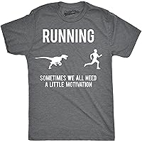 Mens Running Motivation Raptor Chase T Shirt Funny Dinosaur Tee Nerdy Graphic
