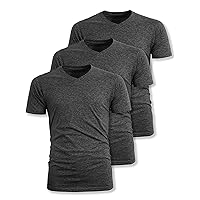 Mens V Neck Short Sleeve Tee Premium Fit Solid T Shirts