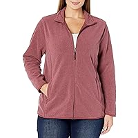 Amazon Essentials Women's Classic-Fit Full-Zip Polar Soft Fleece Jacket (Available in Plus Size), Burgundy Heather, Medium