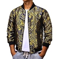Barry.Wang Mens Jacket Windbreaker Bomber Coat Zipper Casual Lightweight Outwear with Pockets Regular Fit Christmas