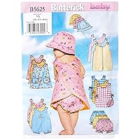 BUTTERICK PATTERNS B5625 Infants' Romper, Jumper, Panties and Hat, Size NB0 (NB-S-M)