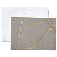 Hallmark Blank Cards, Gold Foil Lines (10 Cards with Envelopes)