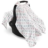 Hudson Baby Unisex Baby Muslin Cotton Car Seat and Stroller Canopy, Pink Aztec, One Size
