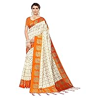 Women's Art Silk Printed Festival Wear Traditional Saree With Unstitched Blouse Piece