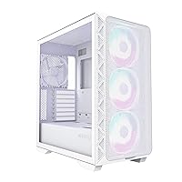 AIR 903 MAX, E-ATX Mid Tower Case, High Airflow, 3X 140mm ARGB PWM & 1x 140mm PWM Fans Pre-Installed, Tempered Glass Side Panel, Mesh Front, Type-C, Support 4090 GPUs, White