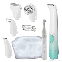 Remington Smooth & Silky Body & Bikini Kit, Cordless bikini trimmer and shaver for women, Waterproof for grooming in the shower, White/Green