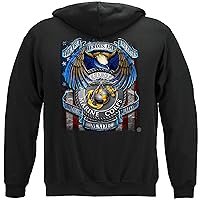 US Marine Corps Hooded Sweatshirt, 100% Cotton Casual Mens Shirts, Show Your Pride With Our True Hero Marine Corps Unisex Long Sleeve Sweatshirts for Men or Women (XXX-Large) Black