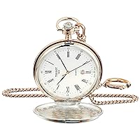 unisex-adult Savonnette Brass Pocket Watch Rose Gold & Silver T8624102901300