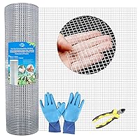 Hardware Cloth 1/2 inch Square Openings - 19 Gauge 48'' x 100' Hot-Dip Galvanized Wire Mesh, Welded Cage Wire Rolls Great for Animal Enclosure Chicken Coop Flower Beds Rabbits Wire Fencing