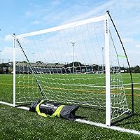 QUICKPLAY Kickster Elite Portable Soccer Goal | Integrated Weighted Base for Training on Turf, Hard Floors or Grass | Sizes 5x3', 6x4', 12x6', 16x7', & 3x2M [Single Goal]