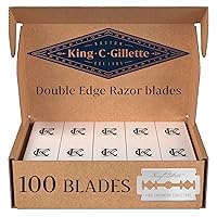 King C. Gillette Double-Edge Safety Razor blades for better control, 100 count, with anti-friction coating