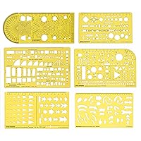 Traceease Engineering, Electrical & Arrow Multi-Pattern Template Stencil Drafting Tools- Pack of 6 Pieces