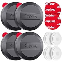 CITYWAY [Upgrade] IPX8 Waterproof Airtag Sticker Mount, 4 Pack Case with 3M VHB Adhesive Sticker, Protective Shockproof AirTag Holder for Bike Wallet TV Remote Drone Camera Luggage, Patent Pending