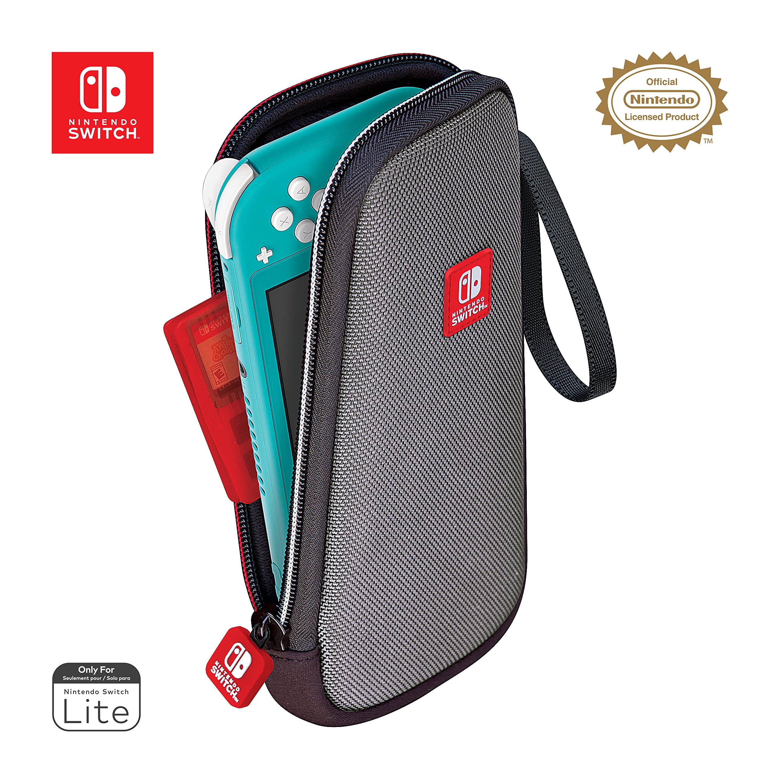 Game Traveler Nintendo Switch Lite Case - Switch Lite Carrying Case for Switch Lite & Travel Case, Slim Protective Design, Bonus Game Case & Deluxe Loop Handle, Licensed Nintendo Lite game case