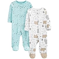 Simple Joys by Carter's Unisex Babies' Cotton Footed Sleep and Play, Pack of 2