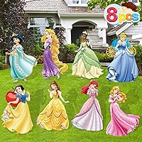 8 PCS Princess Yard Signs With Stakes, Princess Party Supplies, Princess Birthday Decorations Party Decor Outdoor Decorations