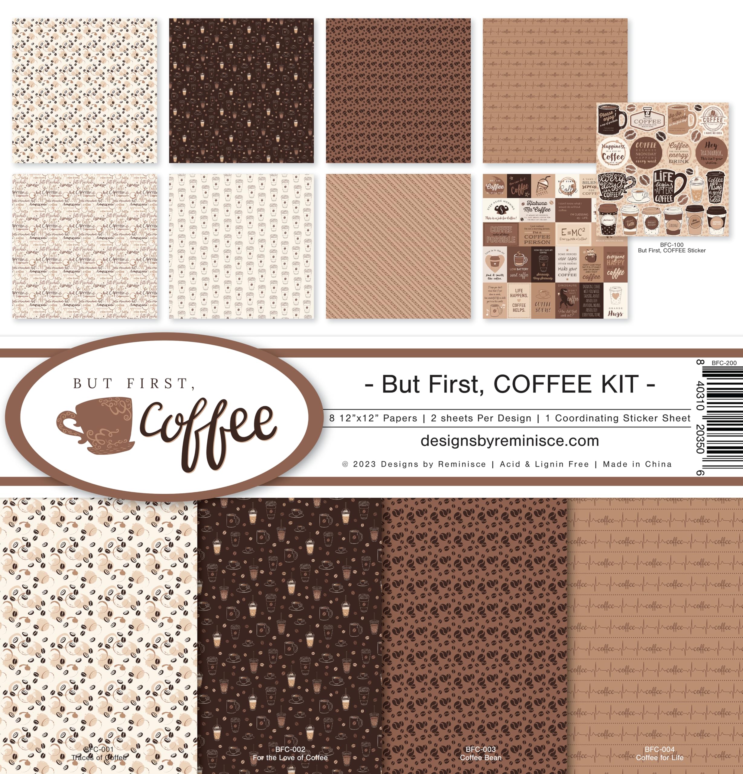 Reminisce But First, Coffee Scrapbook Collection Kit