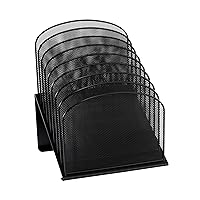 Safco Products Onyx Mesh 8-Tier Vertical Desktop Organizer 3258BL, Black Powder Coat Finish, Durable Steel Mesh Construction, Space-Saving Functionality