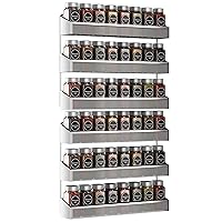 Auledio 2 Pack Spice Rack Organizer, 3 Tier Counter-top Stand or Wall Mounted Storage Rack Hanging Shelf for Kitchen Cabinet, Cupboard, Pantry Door or Bathroom Shower Cosmetic - Chrome